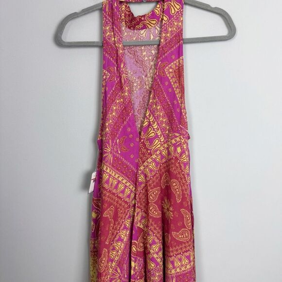 FREE PEOPLE INTIMATELY | NEW Pink & Gold Beaux Slip Dress Women’s Size X-Small - Picture 10 of 12